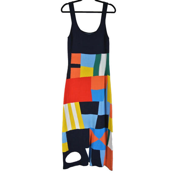 NEW, STAUD Katie Abstract Dress in Multi SZ L #MD1487 - Picture 5 of 8